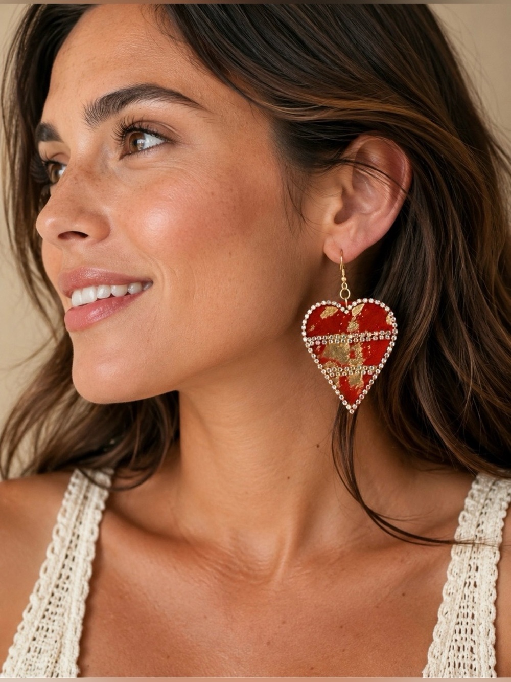 ❤️ NEW ❤️ Red Heart Drop Earrings ❤️